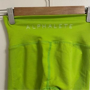 Alphalete women’s neon green leggings compressed tights size small